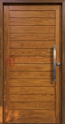 Коричневая входная дверь c МДФ панелью ЧД-02 в частный дом в Ликино-Дулево