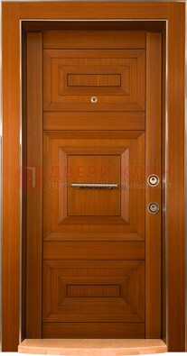 Коричневая входная дверь c МДФ панелью ЧД-10 в частный дом в Ликино-Дулево