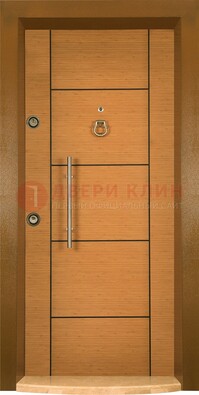 Коричневая входная дверь c МДФ панелью ЧД-13 в частный дом в Ликино-Дулево