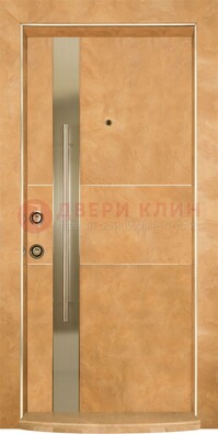 Коричневая входная дверь c МДФ панелью ЧД-20 в частный дом в Ликино-Дулево