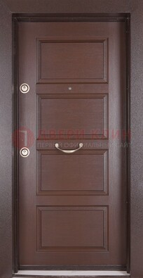 Коричневая входная дверь c МДФ панелью ЧД-28 в частный дом в Ликино-Дулево