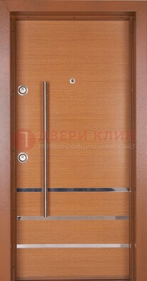 Коричневая входная дверь c МДФ панелью ЧД-31 в частный дом в Ликино-Дулево