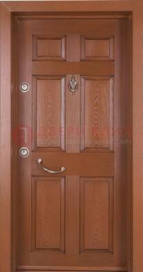 Коричневая входная дверь c МДФ панелью ЧД-34 в частный дом в Ликино-Дулево