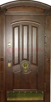 Хорошая стальная арочная дверь с декоративным элементом ДА-23 в Ликино-Дулево