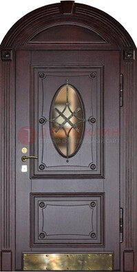 Арочная металлическая дверь с виноритом ДА-38 в Ликино-Дулево