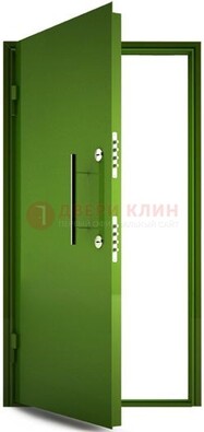 Зеленая металлическая бронированная дверь ДБ-8 в Ликино-Дулево