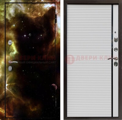 Стальная дверь с фотопечатью космоса ДФ-14 в Ликино-Дулево