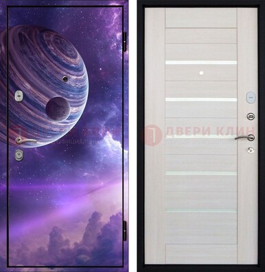 Стальная дверь с фотопечатью планеты ДФ-19 Кириши