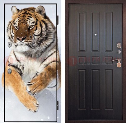 Металлическая дверь с фотопечатью тигра ДФ-1 в Ликино-Дулево