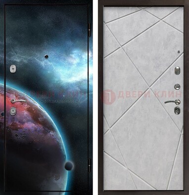 Железная дверь с фотопечатью планеты ДФ-21 в Ликино-Дулево