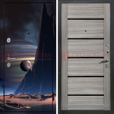 Стальная дверь с фотопечатью космоса ДФ-49 в Гатчине