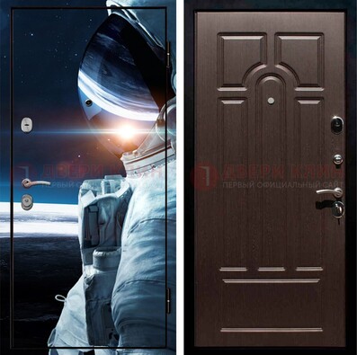 Стальная дверь с фотопечатью космонавта ДФ-4 в Ликино-Дулево