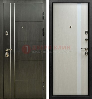 Морозостойкая темная металлическая дверь с МДФ ДМ-164 в Ликино-Дулево