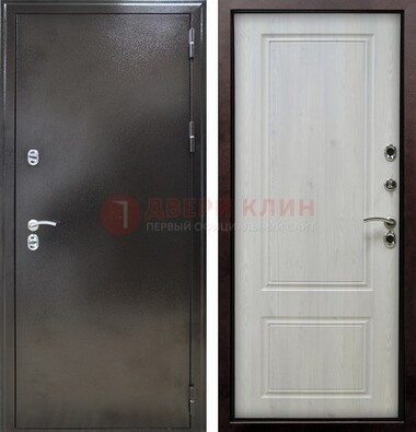 Коричневая железная дверь с МДФ ДМ-170 в Ликино-Дулево