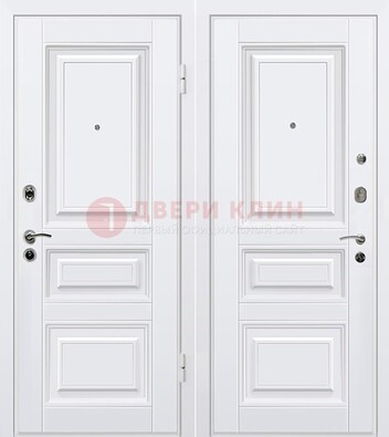 Белая металлическая дверь с МДФ ДМ-179 в Ликино-Дулево