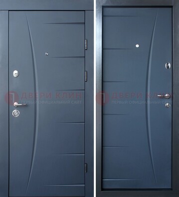 Серая входная дверь с фигурной фрезеровкой МДФ ДМ-213 в Ликино-Дулево