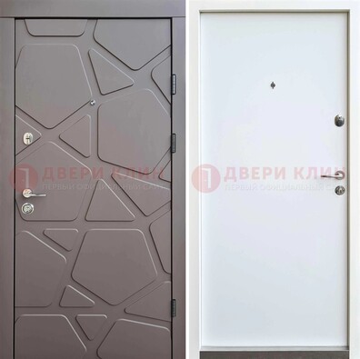 Серая входная дверь с филенчатой МДФ ДМ-216 в Ликино-Дулево