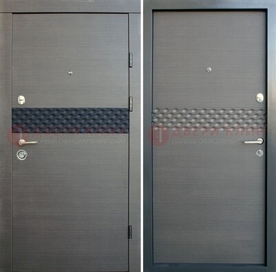 Темно-серая стальная дверь с МДФ ДМ-218 в Ликино-Дулево