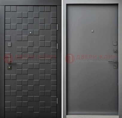 Темная стальная филенчатая дверь с МДФ ДМ-221 в Ликино-Дулево
