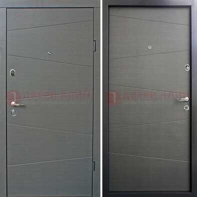 Темная стальная дверь с филенчатой МДФ ДМ-228 в Ликино-Дулево
