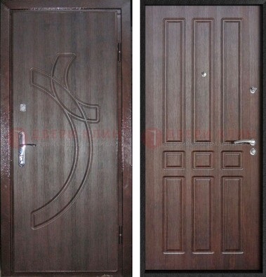 Коричневая железная дверь с МДФ и узором ДМ-345 в Ликино-Дулево