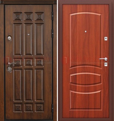 Темная металлическая дверь с МДФ и узором ДМ-364 в Ликино-Дулево