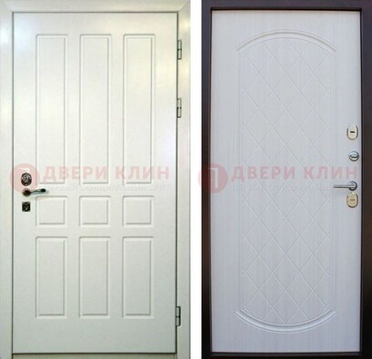Белая стальная дверь с МДФ в квартиру ДМ-378 В Ижевске