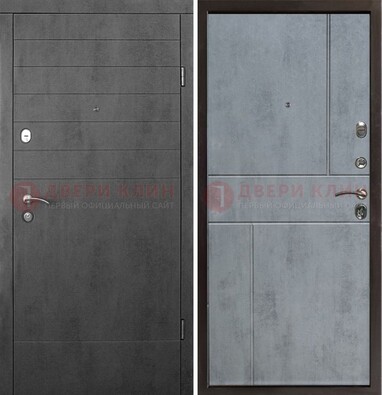 Серая железная дверь с МДФ в стиле хайтек ДМ-446 в Мурманске