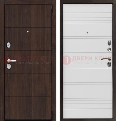 Темная квартирная дверь с МДФ хайтек ДМ-451 в Ликино-Дулево