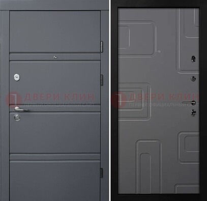 Серая металлическая дверь с МДФ в квартиру ДМ-485 в Ликино-Дулево