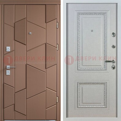 Квартирная стальная дверь с разными панелями МДФ ДМ-496 в Ликино-Дулево