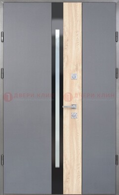 Полуторная металлическая дверь с МДФ ДМ-503 в Ликино-Дулево