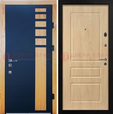 Двухцветная железная дверь с МДФ в квартиру ДМ-511 в Ликино-Дулево