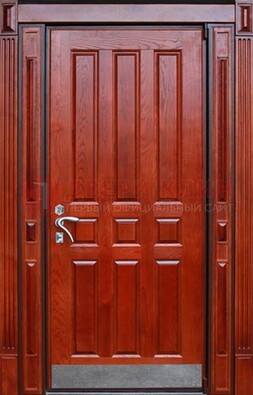 Красная входная дверь для улицы с МДФ ДМ-532 в Ликино-Дулево