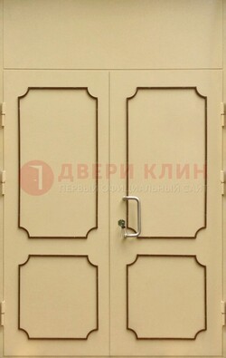 Светлая двухстворчатая дверь для загородного дома с МДФ ДМ-534 в Ликино-Дулево