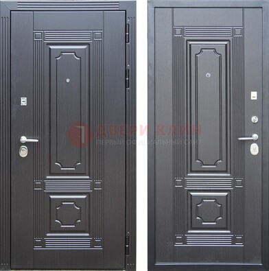 Декоративная серая металлическая дверь с МДФ ДМ-57 в Ликино-Дулево