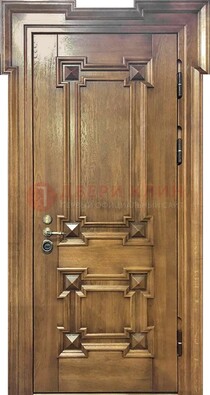 Филенчатая железная дверь с массивом дуба ДМД-56 в Ликино-Дулево