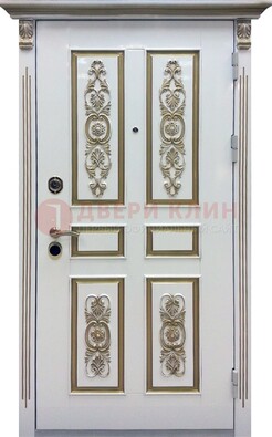 Входная дверь с массивом дуба в белом цвете ДМД-62 в Ликино-Дулево
