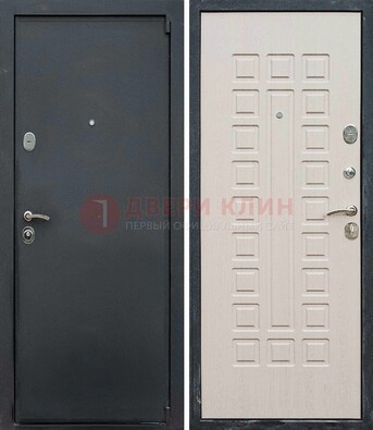 Черная металлическая дверь с порошковым покрытием ДП-101 в Ликино-Дулево