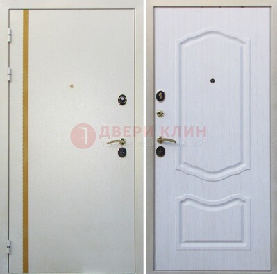 Белая входная дверь с порошковым напылением ДП-136 в Ликино-Дулево