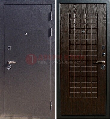 Серая металлическая дверь с порошковым напылением ДП-153 в Ликино-Дулево