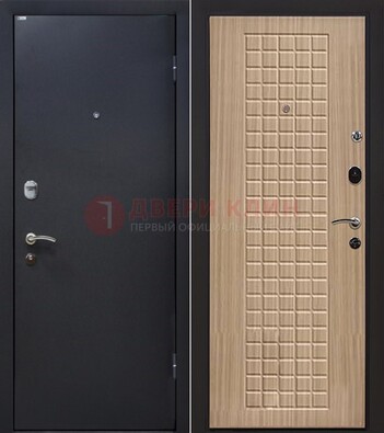 Черная металлическая дверь с порошковым покрытием ДП-157 в Ликино-Дулево