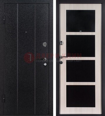 Черная металлическая дверь с порошковым напылением ДП-176 в Ликино-Дулево