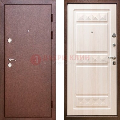 Коричневая металлическая дверь с порошковым напылением ДП-182 в Ликино-Дулево