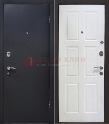 Черная металлическая дверь с порошковым покрытием ДП-193 в Ликино-Дулево