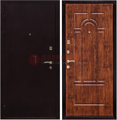 Темная железная дверь с порошковым покрытием ДП-194 в Ликино-Дулево