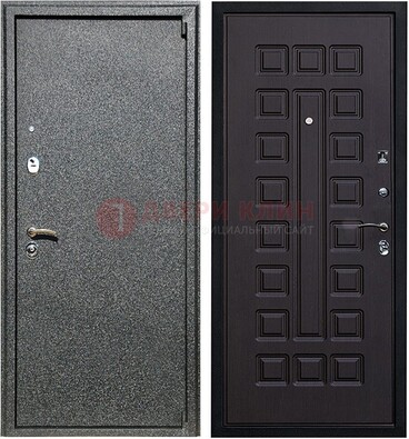 Черная стальная дверь с порошковым покрытием ДП-196 в Ликино-Дулево