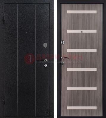 Черная стальная дверь с порошковым окрасом ДП-199 в Ликино-Дулево