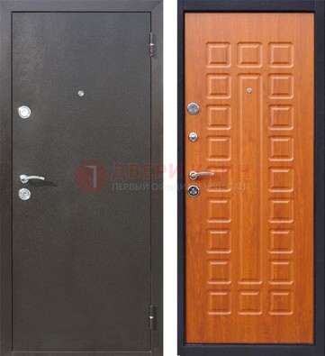 Коричневая стальная дверь с порошковым напылением ДП-202 в Ликино-Дулево