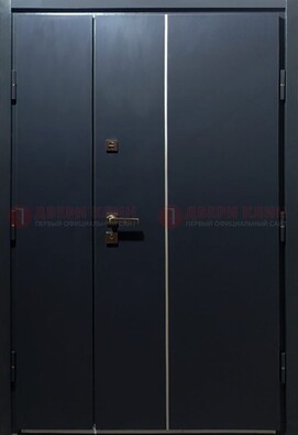 Темная металлическая дверь с порошковым покрытием ДП-220 в Ликино-Дулево